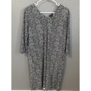 J. Jill Wearever Collection Black and White Patterned Dress size petite M sku 44